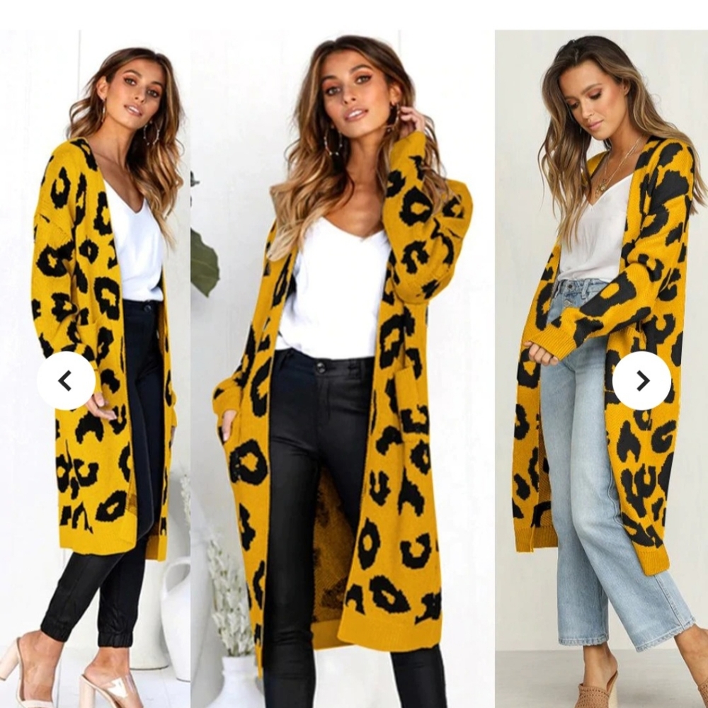 Leopard print long cardigan - Picture 1 of 5